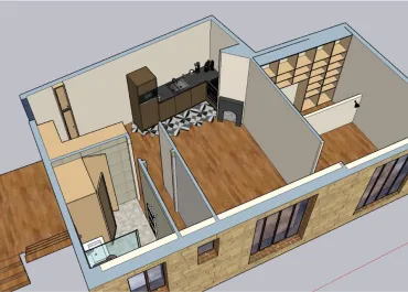 Plan 3D de rénovation – exemple de visualisation avant travaux - Logement complet